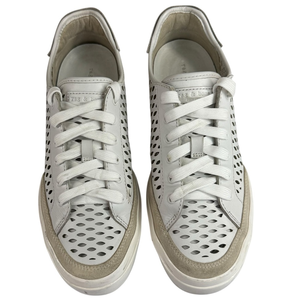 Rag & Bone Army Perforated Leather Sneakers White EU 40 US 9.5